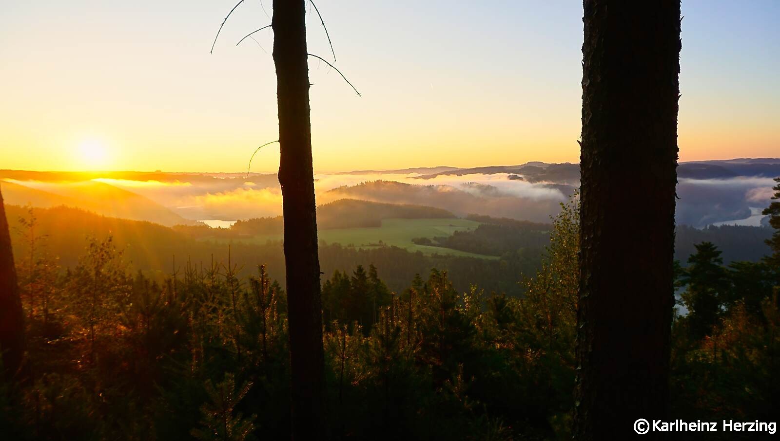 Hohewarte stausee sonnenaufgang