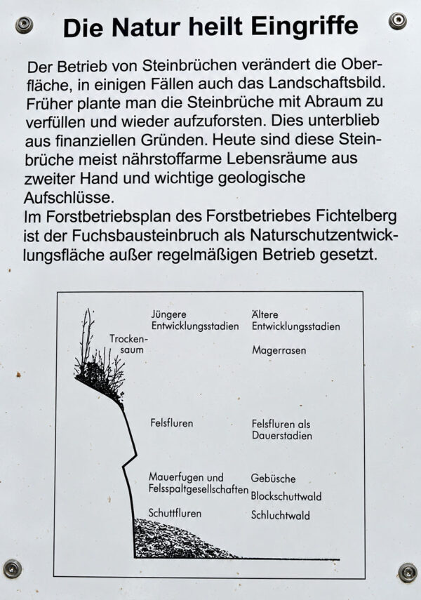 Infotafel beim Steinbruch Fuchsbau