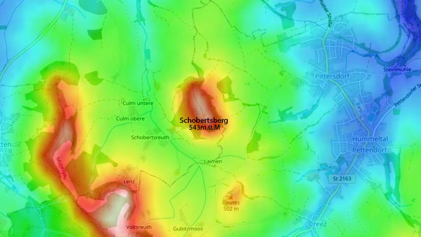 Besondere Topografische Lage des Schobertsberges