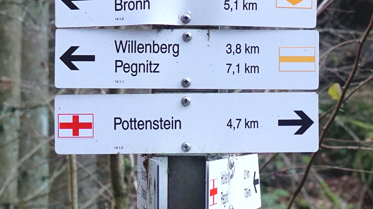 Wegweiser Pottenstein
