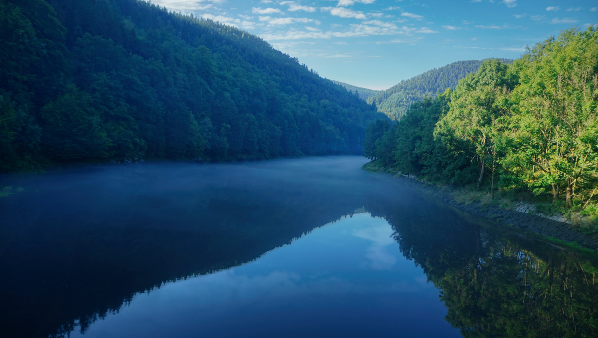 hohenwarte stausee see morgenstimmung